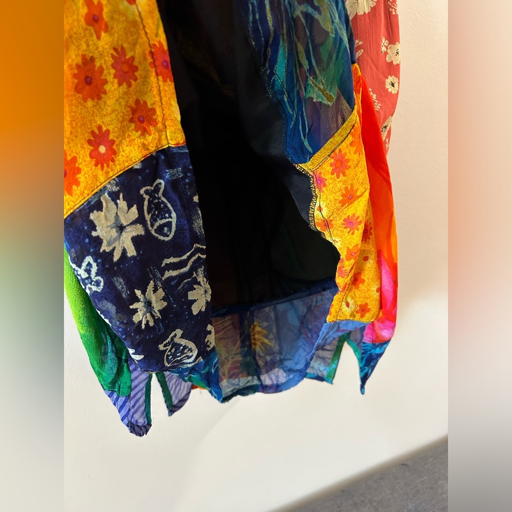 Sacred Threads Patchwork Midi Skirt L - image 4